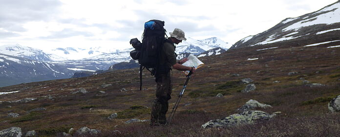 Expeditionstrekking in schwedisch Lappland