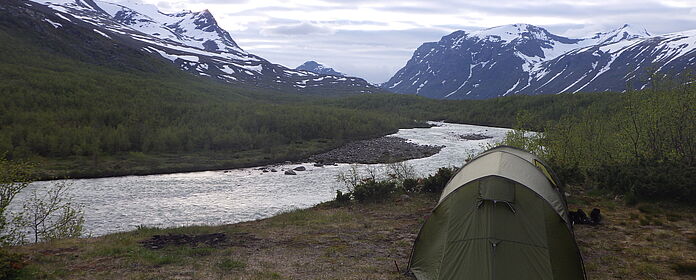Expeditionstrekking in schwedisch Lappland